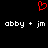 Red pixelated heart symbol above two identical white text strings on black background.