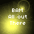 Pixelated text 'BAM All out There' on a yellow gradient background with subtle circular light effects.