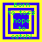 Four identical pixelated frames with layered yellow and blue squares surrounding green text reading "Born to toss hope to catch!" on a solid yellow background.