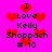 Pixelated icon with pink background, red hearts, and black text reading 'I Love Kelly Shoppach # 10' in two vertical