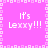 A static image with a bright pink background and white pixelated text reading "It's Lexxy!!!" arranged in four quadrants, bordered by a repeating pattern of small square shapes.
