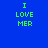 Green pixelated text "I LOVE MER" on blue background with four variations of light gradient effects.