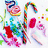 Pixelated image of a colorful candy cane and scattered sweets on white background, with pink text reading 'ooh he is such a hot! candy boy' on solid pink backdrop.