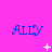 Blue 'ALLY' text on bright pink background with white pixelated symbols changing across frames.