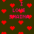 Pixelated red hearts and pink text reading "I LOVE SHAINA" on a dark green background, with no visible animation changes.