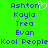 Green background with blue pixelated text listing names and 'Kool People' across two , one name has a white heart symbol
