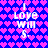 Pixelated blue background with pink heart pattern and white text reading "I Love Will S." in four repeated sections.