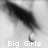 Black-and-white pixelated image of a dark curved shape with a looped end, positioned above white text reading "Big Girls Don't Cry" on a light background.
