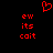 Red pixelated text and a heart symbol on a black background, with identical text blocks on both sides of the heart.