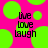 Bright pink background with scattered neon green circles and black text reading 'live love laugh' in three lines.