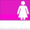 A static image of a with pink and gray backgrounds showing white stick figures, text phrases about girls' preferences for cars over boys, and one figure holding a purse