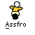 Pixelated figure with white head, yellow torso, black-and-white lower body, and outstretched arms above 'Astro' text on gray background.