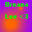 Green text 'Breana' and 'Lee <3' on a purple-orange gradient background with pixelated circular light effects.