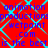 Red background with cyan diamond lattice pattern overlaid by repeating blue text reading 'animation production .wetpoint .com is the best' in pixelated font.