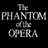 Static image featuring text 'The PHANTOM of the OPERA' and two figures with one figure wearing a white mask.