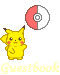 Yellow Pikachu with red cheeks holds a red-and-white Poké Ball; below, a white rectangle with black 'Z' symbols and a red-and-white Poké Ball icon appears in a