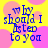 Yellow background with pink circular shapes and blue text reading "Why should I listen to you" in a pixelated font.