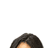 A sequence of cropped headshots of a woman with dark curly hair, transitioning from partial to full face views with a smiling expression.
