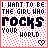 A 4x3 grid of animated frames showing a pixel-art buddy icon with text "I WANT TO BE THE GIRL WHO ROCKS YOUR WORLD" and heart symbols, each frame displaying different heart positions.