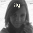 Black-and-white pixelated image of a person with long hair, featuring the text 'ily' in white block letters on the forehead.