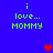 Blue background with green text reading "i love... MOMMY" in four corners and a red heart in the center, with a purple heart in the top-right and bottom-right corners.