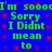 Blue background with red pixelated dots and green text repeating 'I'm sooo sorry I didn't mean to' in a pattern