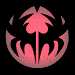 Four distinct pixelated icons arranged in a on black background: pink floral shape, purple star fragment, blue jagged symbol, green flower-like form