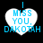 Four heart-shaped icons with blue text reading "MISS YOU, DAKOTAH" on a black background; each icon has a vertical line above the top center.