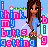 Pixel art buddy icon featuring a cartoon woman with long brown hair wearing a blue top and dark pants, surrounded by pink and blue text blocks spelling out "i think my butts getting" against a light purple background with floral accents.