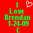 Red background with green text reading "I Love Brendan 1-24-09" and a white pixelated heart above the text, with a green vertical bar on the left side.