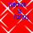 Red background with white geometric lines and blue text reading "pabrick is funny" in four identical quadrants.
