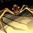 Animated sequence showing a skeletal creature with glowing eyes and multiple limbs, transitioning from a side view to an open-mouthed close-up above the word "DOOM" in fiery lettering.