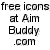 Pixel art icons of a figure holding a paintball gun, with variations in pose, color, and background elements