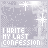 identical square icons with a light gray background, white star-like shapes at corners and edges, and purple text reading "I WRITE MY LAST CONFESSION" in the center