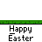 Animated Easter-themed buddy icon featuring a white rabbit with pink ears holding an egg basket, displayed across 16 frames in a 4x4 contact sheet layout on gray background.