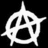 A white, stylized, pixelated symbol on a black background with sharp angular extensions and internal cutouts forming a complex geometric shape.