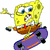 Six distinct Spongebob Squarepants and Patrick Star pixel art images arranged in a , each with unique poses and expressions