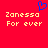 Red background with yellow pixelated text 'Zanessa For ever' repeated twice and a blue heart symbol above the left instance.