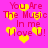A static image with a bright pink background featuring repeated yellow heart shapes and red text reading "You Are The Music In me I love U!" in pixelated font.