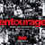 Red text 'entourage' repeats across a black-and-white pixelated background with red rectangular elements.
