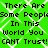 Green background with white diamond pattern and repeated black text reading 'There Are Some People In This World You CANT Trust! CANT Trust!' in pixelated font.