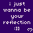 Purple background with repeated white text 'i just wanna be your reflection :]]' and heart symbols, some frames show a gray rectangle replacing the bottom-right section.