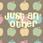 Pixelated icon with repeating apple pattern background and overlaid text fragments in light yellow.