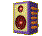 Pixelated speaker icon with red drivers, purple and orange side , emitting sound waves in multiple animation frames
