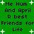 Green background with pixelated black text and white starbursts, repeating 'Me Hum And April R best Friends for Life' in two