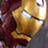 A 4-frame animated contact sheet showing Iron Man's helmet in close-up with glowing eyes and the text "IRON MAN" below, all on a black background.