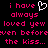 Pixelated text in bright pink on black background with a white heart symbol replacing 'you' in 'i have always loved you', repeated twice side-by-side.