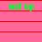 Green text 'wat up' on pink background with red horizontal lines, displayed in a of six identical