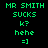 Green pixelated text and emoticons on black background with white rectangular overlays shifting