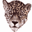 Pixelated jaguar head with spotted fur pattern, white muzzle, and upright ears; right side shows text overlay reading "jaguars rock!" in bold white letters on black background.